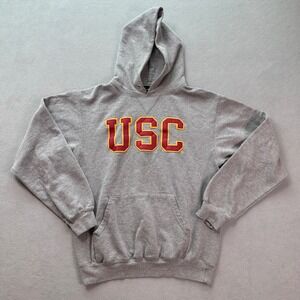 Vintage USC Trojans Hoodie Sweatshirt Mens S Grey Heritage Pullover Southern Cal